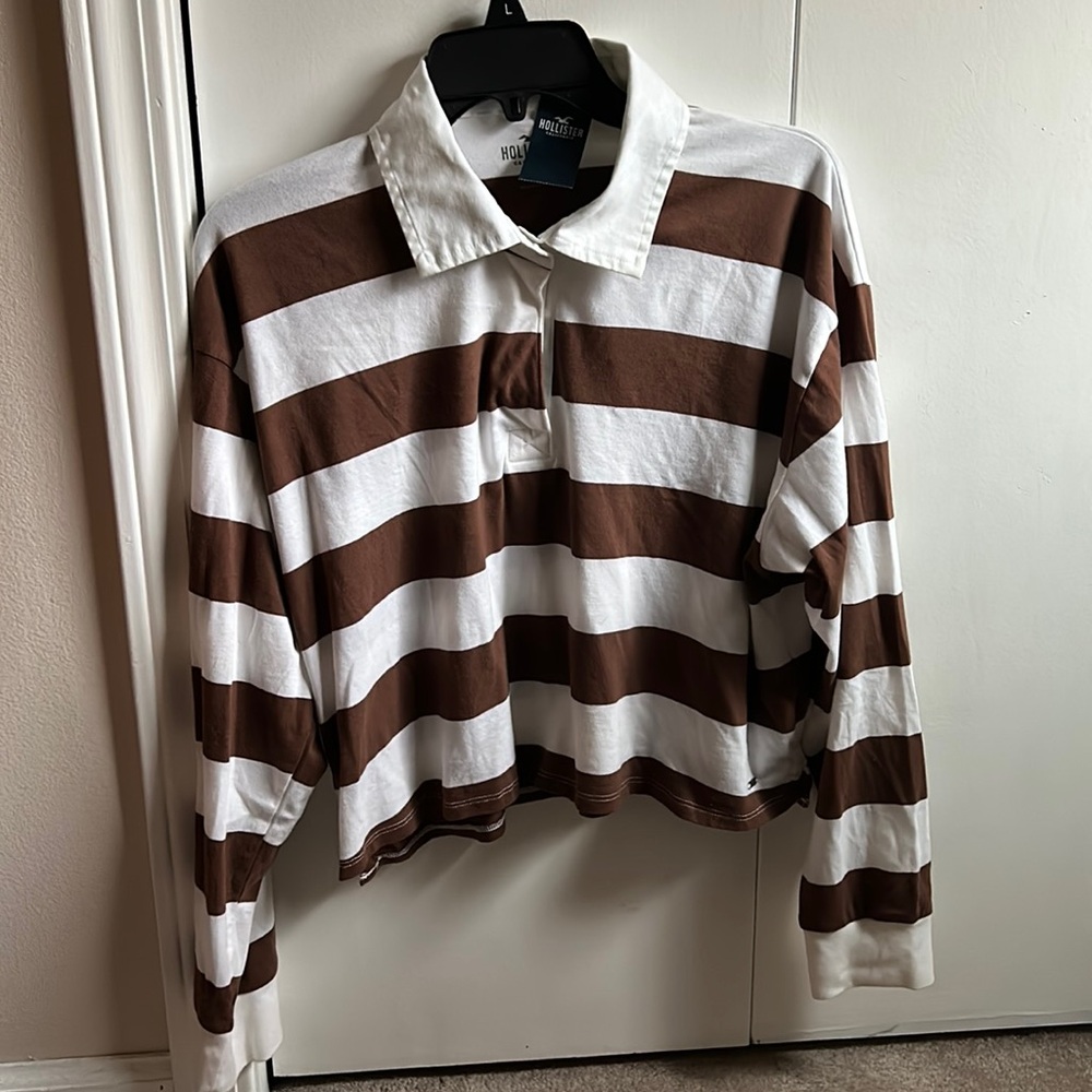 Hollister cropped Rugby top